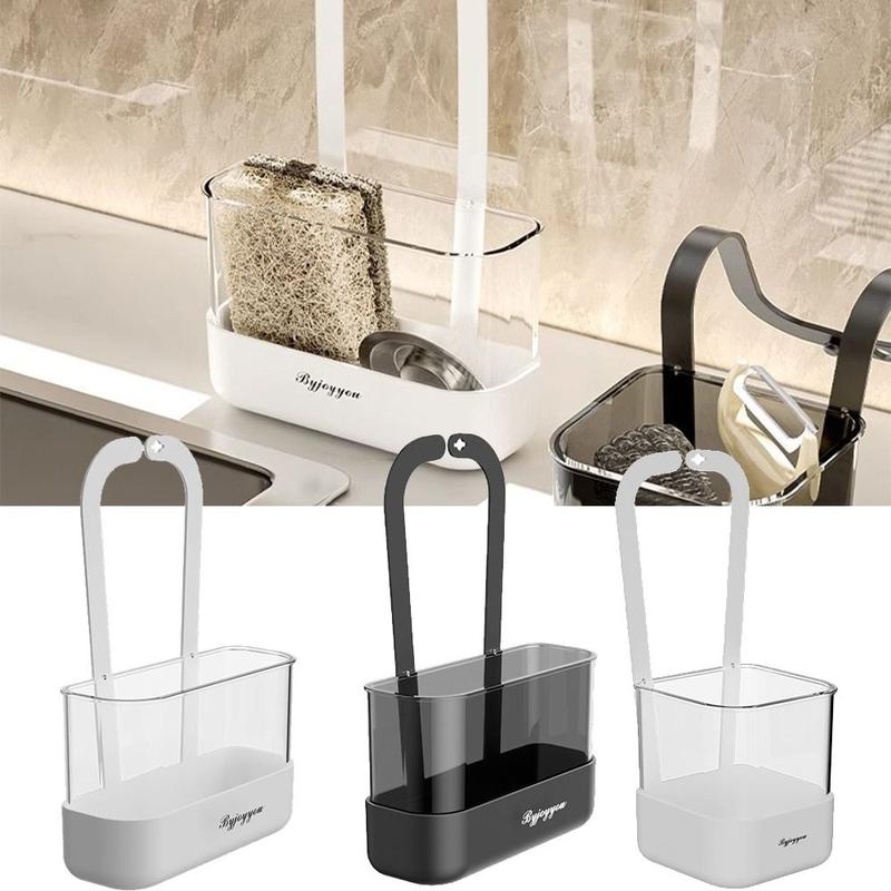 Product Introduction of Portable Strainer Kitchen Drainage Hanging Basket Plastics Kitchen Supplies Filter Basket Household Multifunctional Sponge Storage Shelf for Faucet 10