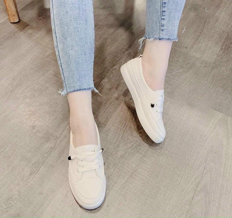  ISHOES - Giày Bệt Nữ SLIPON Dây Rút Cao Cấp B334 Sneaker 