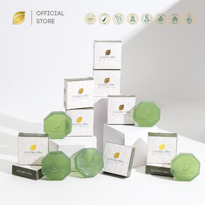 Golden Viera Soap 35gr - 10 pcs [Sabun Multifungsi bisa mengatasi jerawat di Wajah dan Punggung] 0