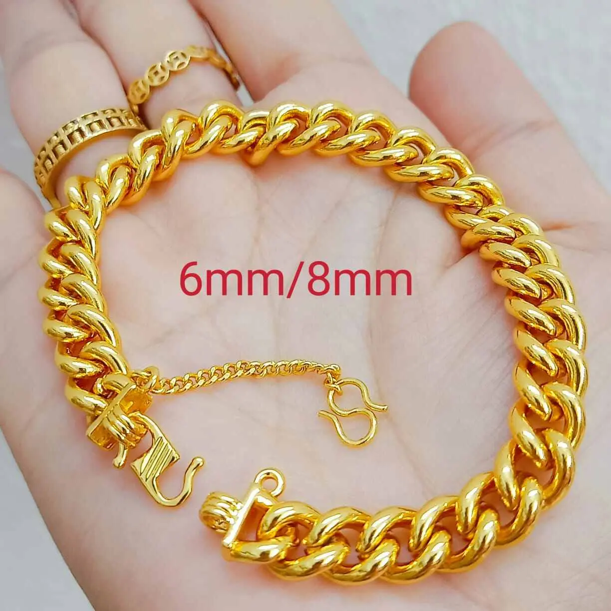 GOLD BANGKOK GOLD PLATED Elephant Hand Chain Bracelet
