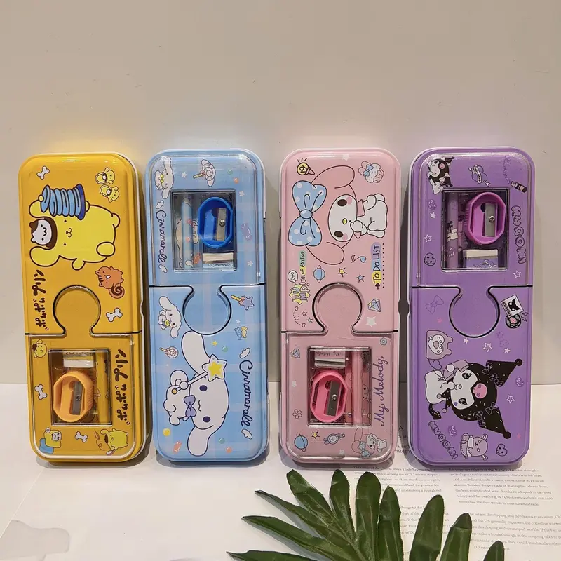 AUN Kotak Pensil Model Besi Motif Sanrio / KOTAK PENSIL BESI ANAK SET MOTIF SANRIO LUCU 2 TINGKAT Rautan 0