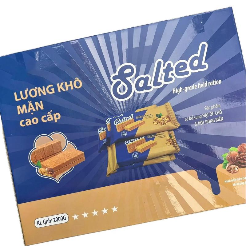 Lương khô Mặn Salted- Vị hành phô mai- Bổ sung hạt Macca và rong biển