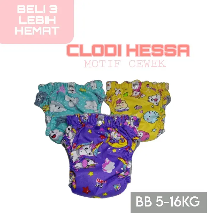 CLODI HESSA PAKET HEMAT 3PCS Bayi Popok Diaper Bayi 2