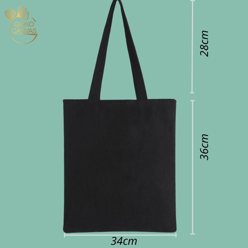 Túi tote túi vải canvas Ginko Trơn có dây kéo ( túi con) nhiều màu 3