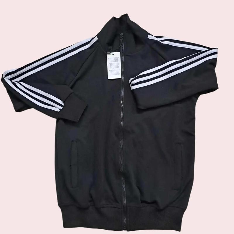  Áo Khoác ba Sọc Nam Nữ đen tay đen chất vải Thun Poly 2 Da dày dặn size từ 40kg tới 85kg Menswear Jacket 