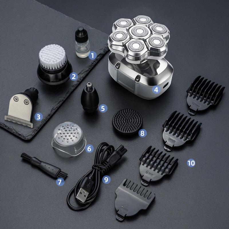 Electric Hair Clipper Set, 1 Set Multifunctional Electric Hair Trimmer for Body & Nose, Waterproof Electric Shaver Machine Set for Dry and Wet Use 4