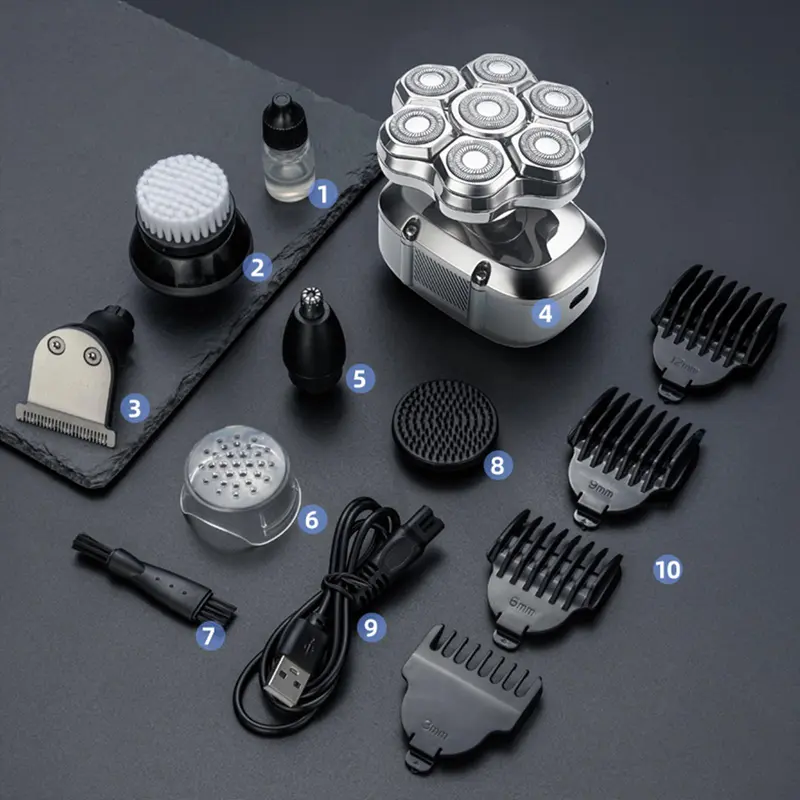 Electric Hair Clipper Set, 1 Set Multifunctional Electric Hair Trimmer for Body & Nose, Waterproof Electric Shaver Machine Set for Dry and Wet Use 4