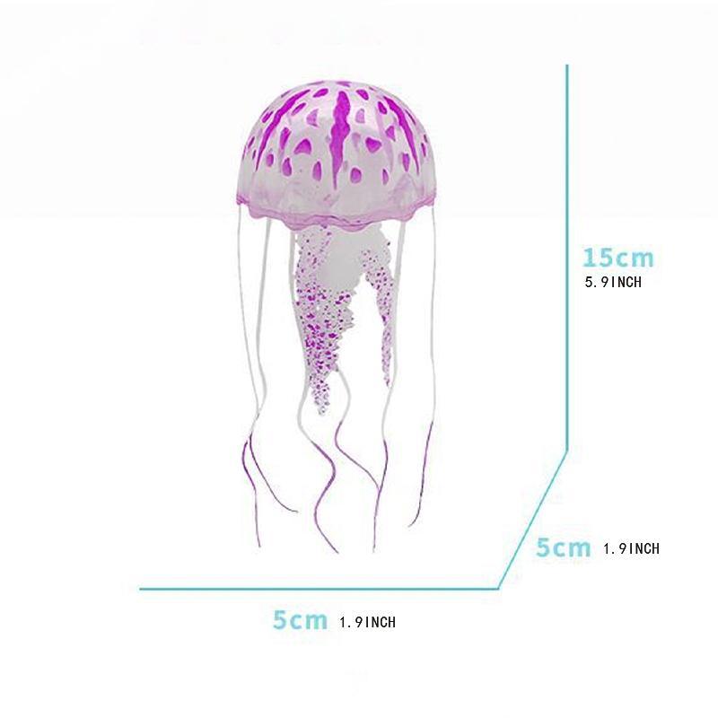 Random Color Artificial Jellyfish Ornaments, 2 Counts Luminous Fish Tank Decorations, Aquarium Fish Decorations 2
