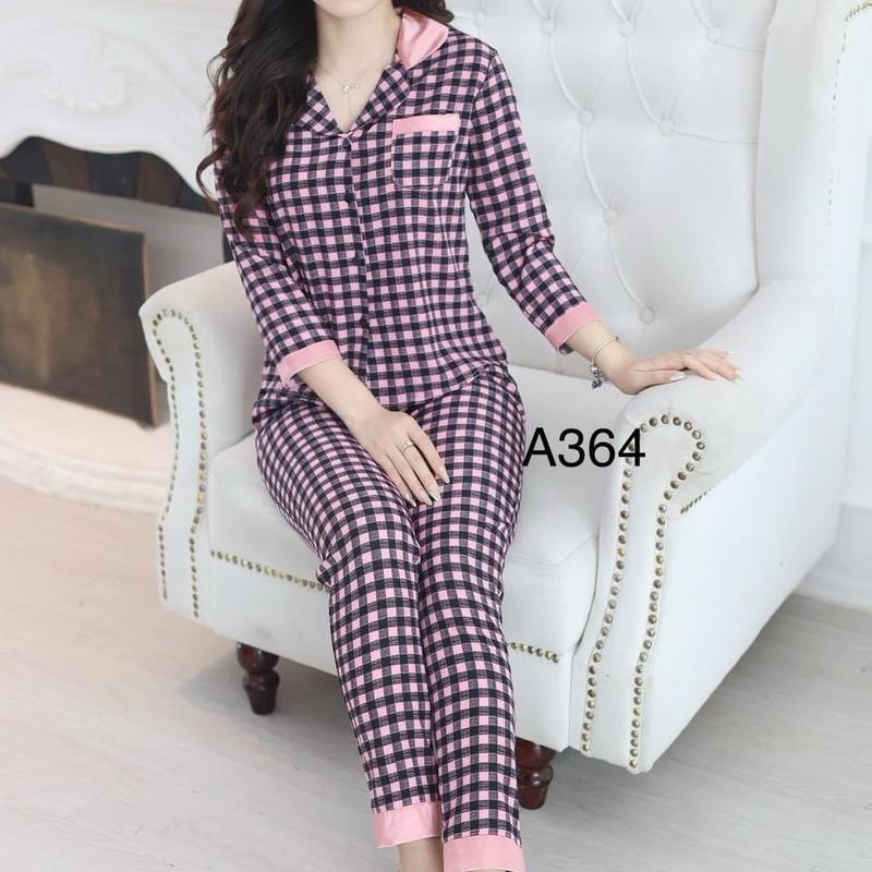 (Nhiều mẫu tay lỡ) Đồ bộ mặc nhà thiết kế cho Nữ tay lỡ quần dài vải lụa hàn mềm Áo Women Top 5