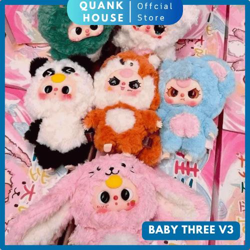   BLINDBOX Baby three V3- Gấu Bông - Đồ Chơi Thú Nhồi Bông Động Vật - Quà Tặng Trang Trí Độc Đáo - Toy ton  ton Thú Bông Voi Phát Nhạc bé  ba 