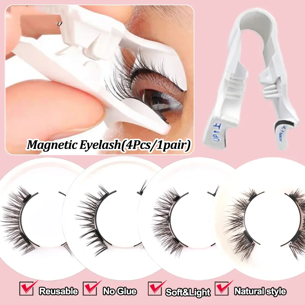 Magnetic Suction False Eyelashes 3D Lashes Extension Makeup Tools