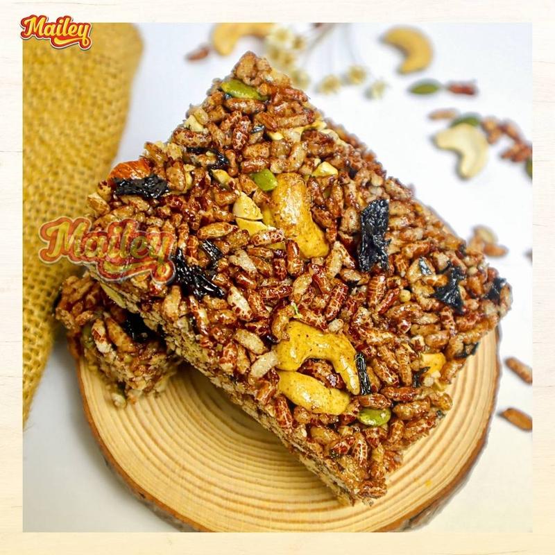 Thanh gạo lứt ăn Healthy Mailey Túi 10 Thanh vị chà bông, rong biển mix hạt, thành phần tự nhiên, không chất bảo quản 6