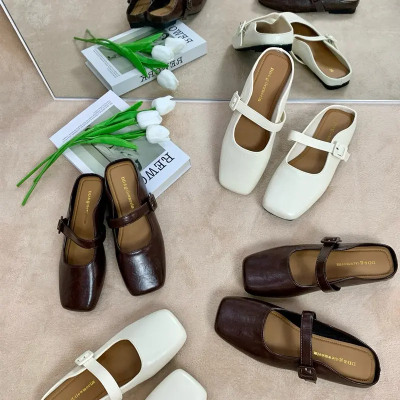Giày sục búp bê nữ basic dễ phối, da mềm đi êm chân