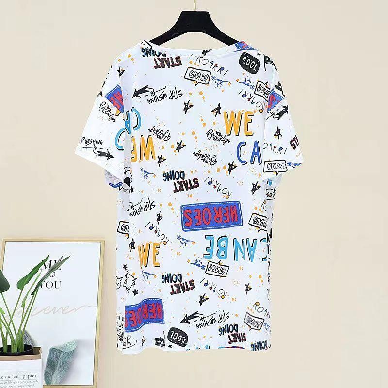 Product Introduction of Áo Thun ngắn Tay Phong Cách Hàn Quốc Mùa Hè Mới, Ngoại Cỡ, Dành Cho Nữ, Dáng Rộng Vừa Vặn, Quần Áo Ngoại Cỡ, Áo Giấu Bụng, [Đánh Giá Tích Cực 1004] 27