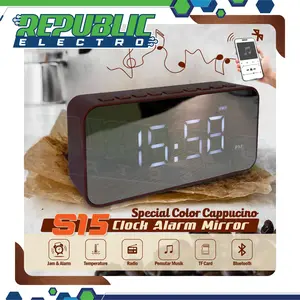Speaker Wireless Jam Bluetooth FM Radio Alarm Clock S15  FULL BASS