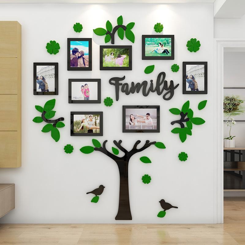 Product Introduction of Tree Design Wall Sticker, Creative 3D Acrylic Wall Decal with Photo Frames, Wall Art Decor for Home Living Room Bedroom Study Room 4