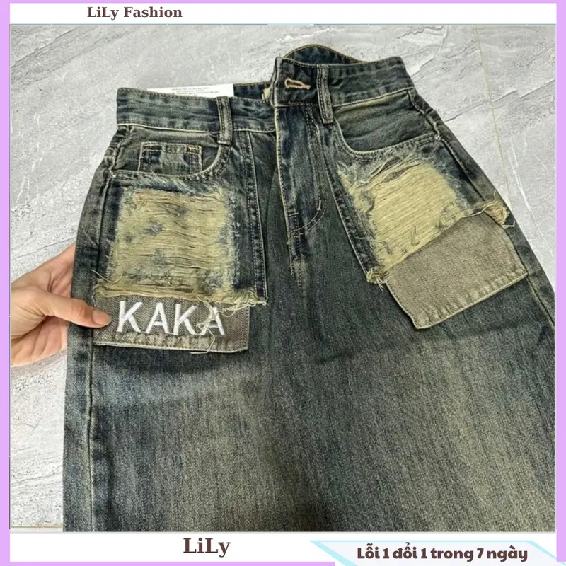 Quần baggy phối túi thêu chữ kaka chất bò đẹp form chuẩn 4