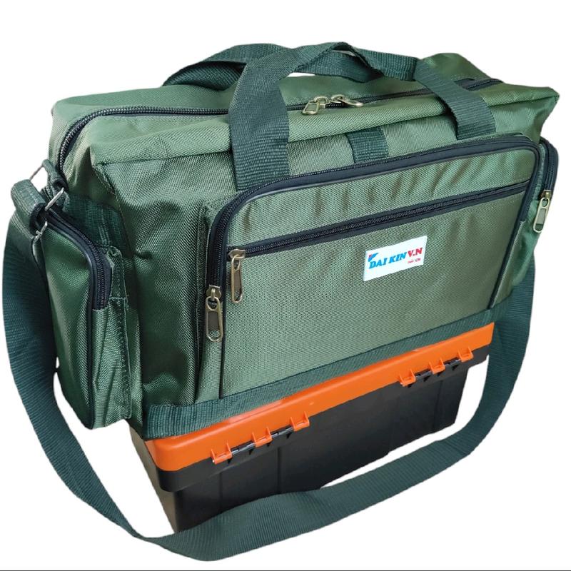 (Khoá INOX)  Túi Đựng Đồ Nghề 7 Ngăn Hàng May Vải Bố Dày Loại Tốt