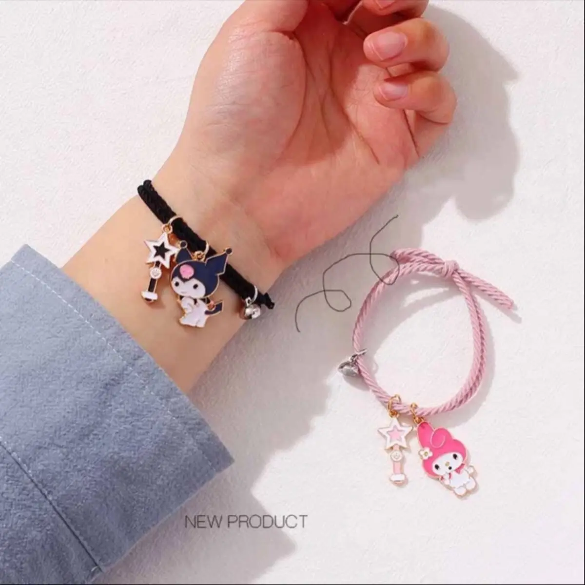 Gelang Couple magnetic Ikon cartoon Karakter Tali Simpul Murah