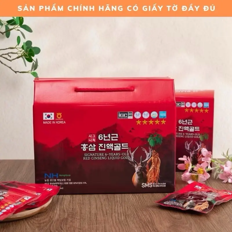 Nước Hồng Sâm Nhung Hươu 20 gói SMS BIO PHARM Hàn Quốc , nước hồng sâm hàn quốc hồng  sâm