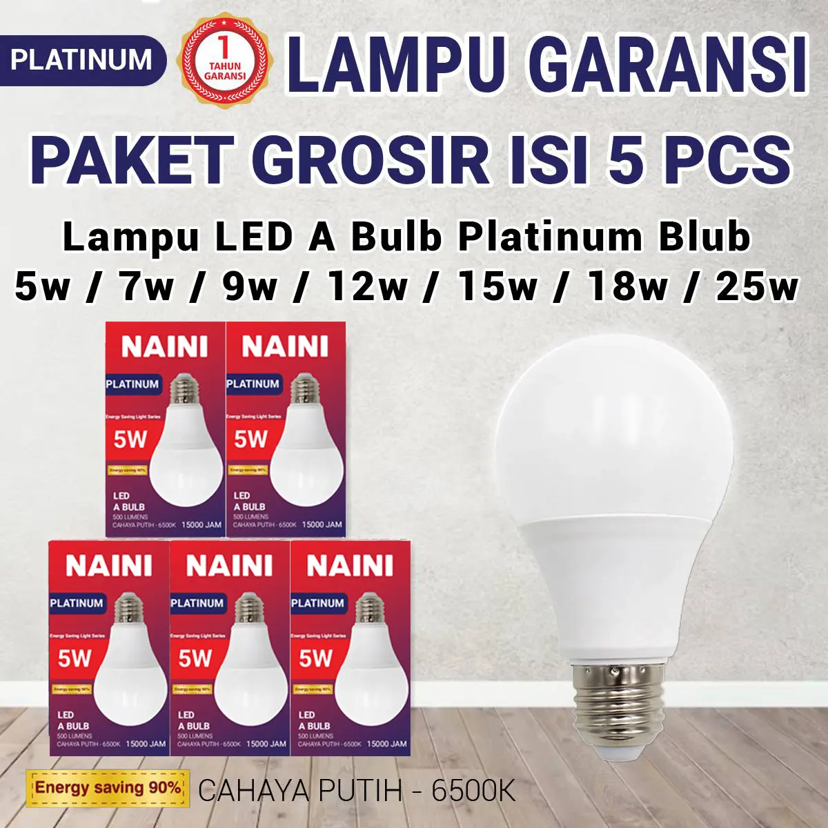 COD Paket Usaha Grosir 5pcs Lampu LED Bohlam Platinum Blub 5w 7w 9w 12w 18w 21w 25w Putih umur 15000jam Bergaransi White lampu  led bulb bola  lampu rumah lampu  led  5  watt lampu lampu