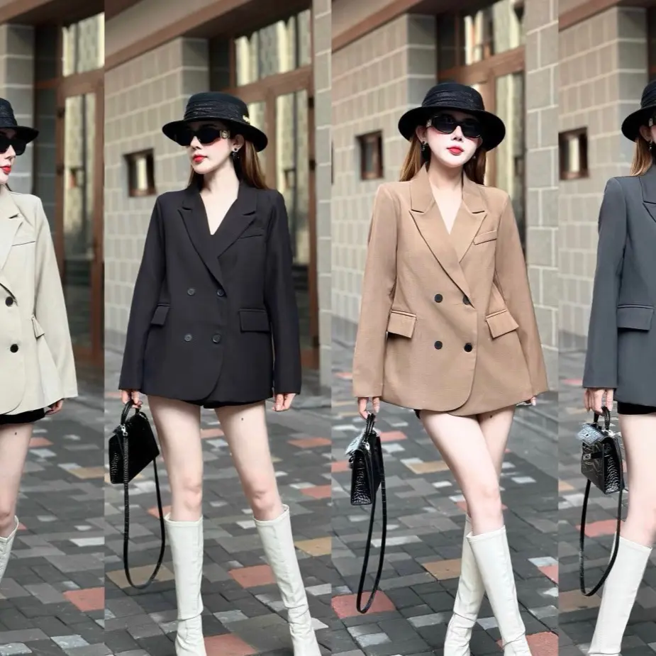 Áo Khoác Blazer nữ from rộng,hàng 2 lớp có đệm vai dày dặn.phong cách Hàn. Mã (6566) Top Women Jacket