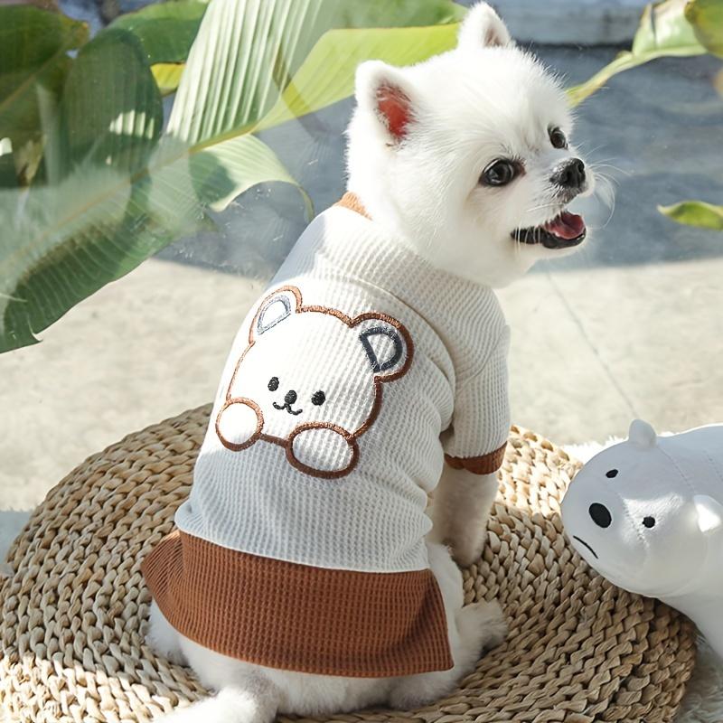 Product Introduction of Adorable Bear Embroidered Pet Dress - Couple's Outfit for Dogs & Cats, All-Season Knitwear damit  ng pusa set boy pet clothing 7