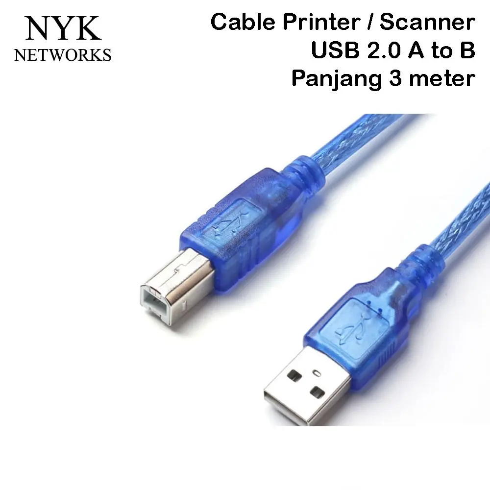 Kabel USB Printer & Scanner 3m 3 meter Cable - CBL-UB2AMBM-300TR
