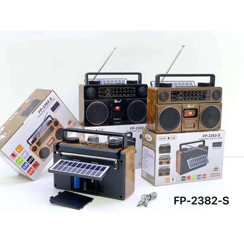 Đài FM Radio FP-2382-S bắt được Bluetooth kết nối USB thẻ nhớ full chức năng âm thanh cổ điển có năng lượng mặt trời