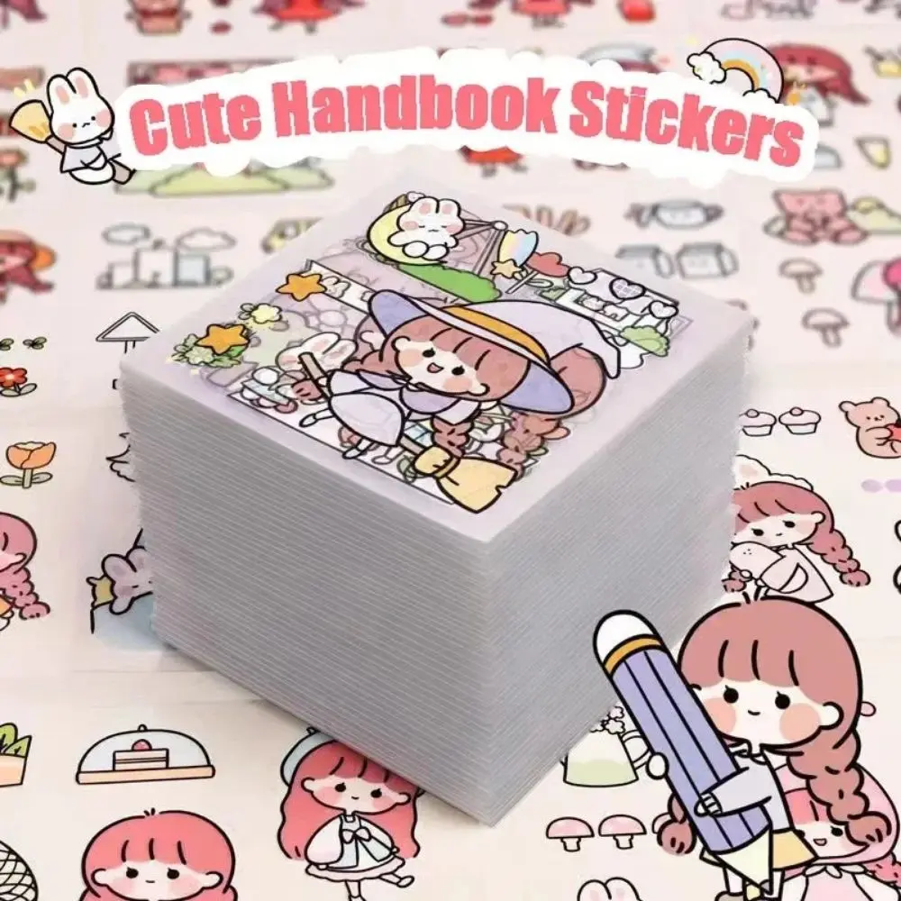 nowso 10/20/50Pcs New Cute Cartoon Patterns PVC Stickers Transparent DIY Notebook Decoration Waterproof Scrapbook Decor Phone Water Bottle Decor For Children Boys Girls