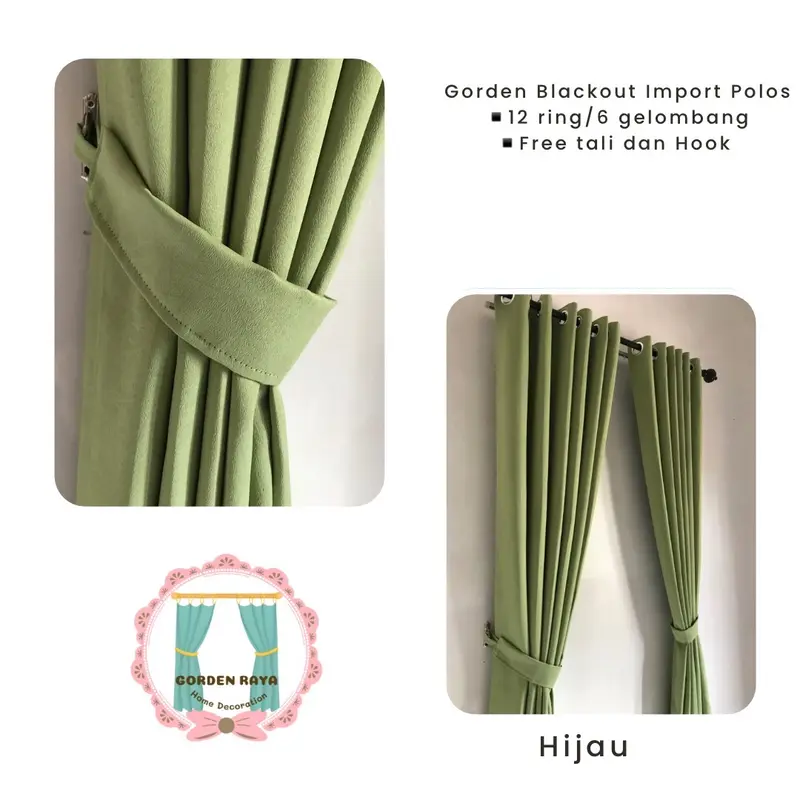 Gorden Blackout Import Polos Super Tebal serat shafron doff 5