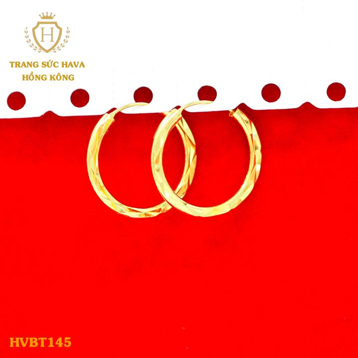 Khuyên Tai Nữ Titan Bông Tai Vòng Tàu Loại 2,5cm Xi Mạ Vàng 24k Cao Cấp - Trang Sức Hava Hong Kong - HVBT145
