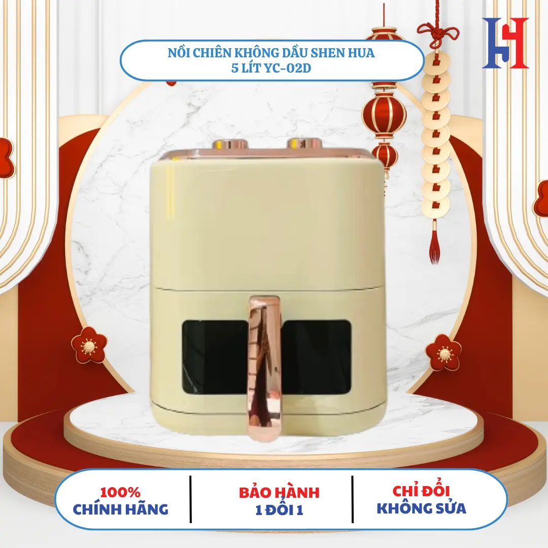 Shen Hua - Nồi Chiên Không Dầu Shen Hua 5L YC-02D - Công Suất 1350W, Bảo Hành 1 Đổi 1 12 Tháng nckd - nồi  chiên