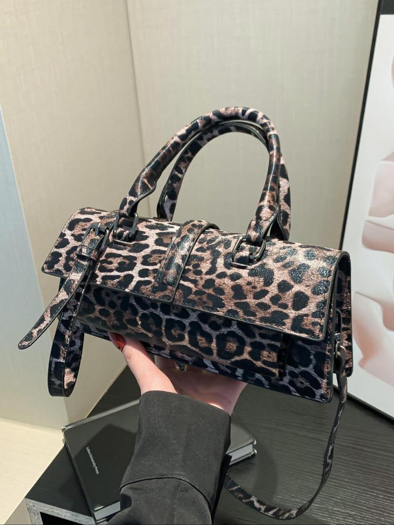 Product Introduction of Fashionable Retro Leopard Print Handbag, Women's Casual and Versatile Shoulder Bag, Crossbody Bag, Fashionable and Versatile Daily Commuter Bag 16