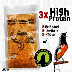 SEMPATI Tepung BANGJAROT Kelabang Jangkrik Kroto 40 Gram Pakan Makanan Burung Murai Kacer Kenari Cucak Ijo Vitamin Obat Gacor Penggacor Burung Lomba Kicau