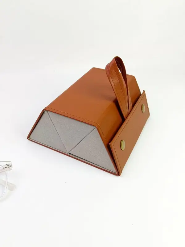 Modern Multi-functional Glasses Storage Box, Foldable Pu Leather Glasses Case, Large Capacity Glasses Storage Box for Women & Men 2