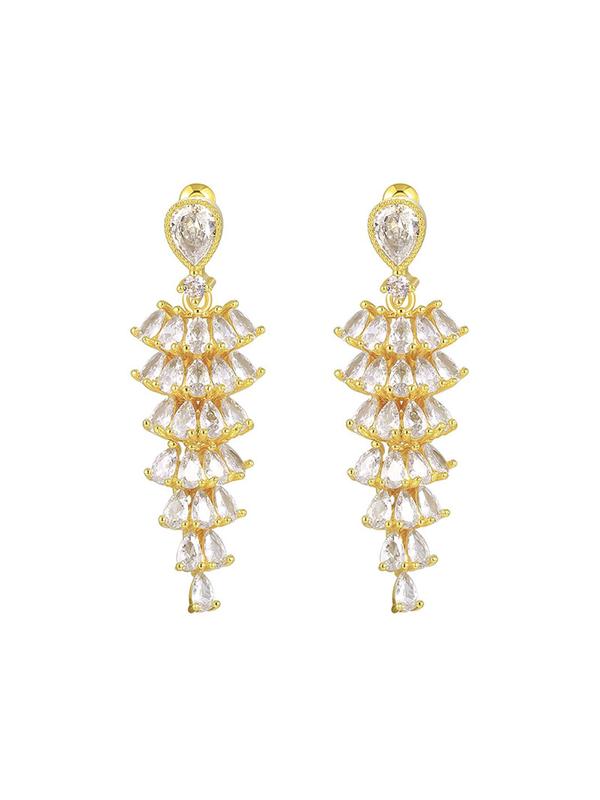 Women's Elegant Artificial Crystal Decor Dangle Earrings, Exquisite Trendy Drop Earrings, Fashionable Jewelry for Women for Daily & Party Decoration 8