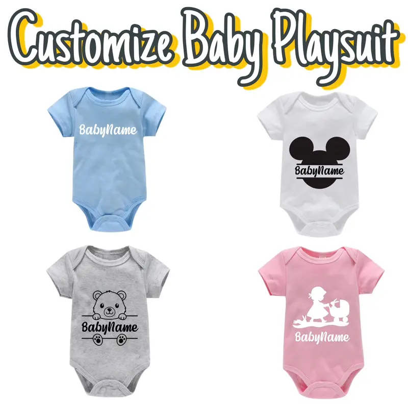 Tempah onesie baby dengan nama pilihan, siap dalam 3 hari.