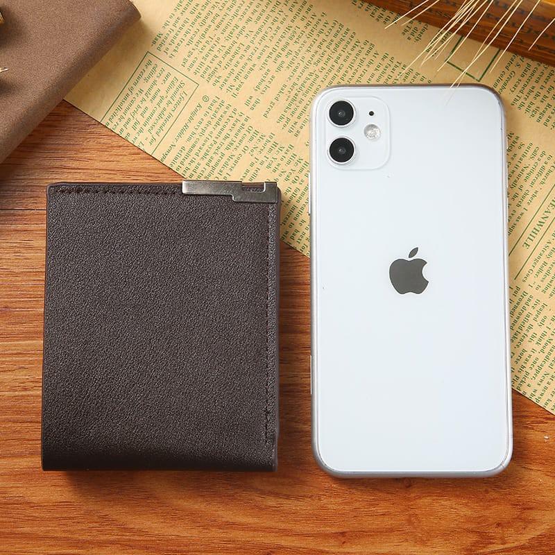 Dompet Pria lipat D1011-1 Lipat Tiga Kulit PU Dompet tas pria Kartu 2