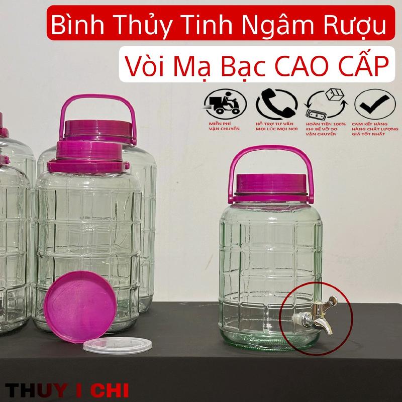   GIÁ RẺ  Bình Thủy Tinh Ngâm Rượu Có Vòi   Vòi - Ko Vòi   Đủ Kích Cỡ 