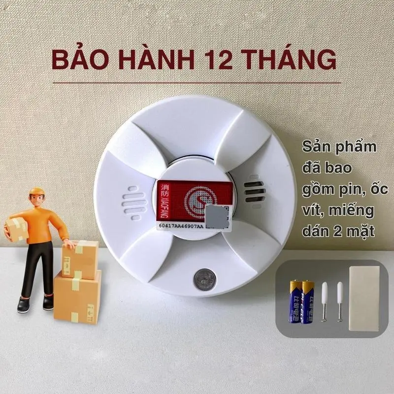 còi báo cháy tự động Chuông báo cháy báo khói không dây ,báo cháy tự động cảm biến khói dùng pin độ nhạy cao,còi báo cháy độc lập 6