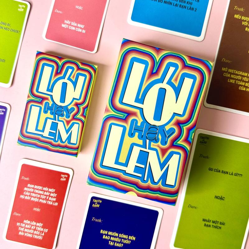 Bộ bài Lói Hay Lèm Mini Truth or Dare Việt Hóa drinking game thử thách hay sự thật gắn kết tình bạn Thẻ Bài Cards