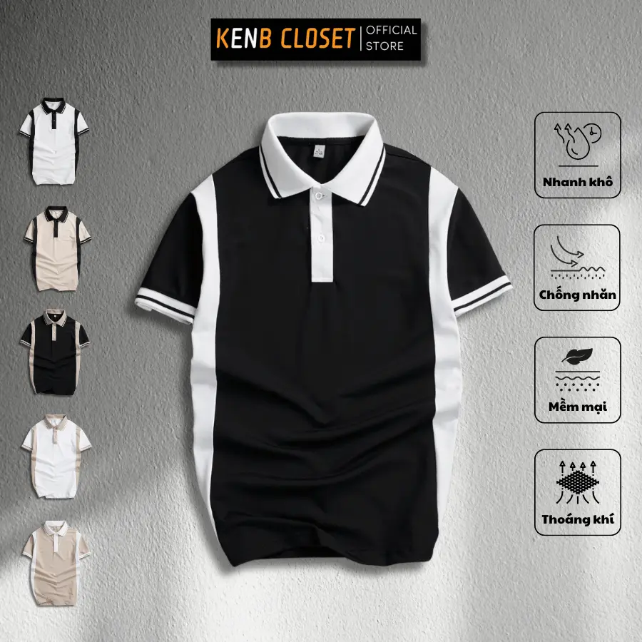 Áo thun nam Polo KENB CLOSET chất vải cá sấu thoáng khí chuẩn form slimfit sang trọng lịch lãm