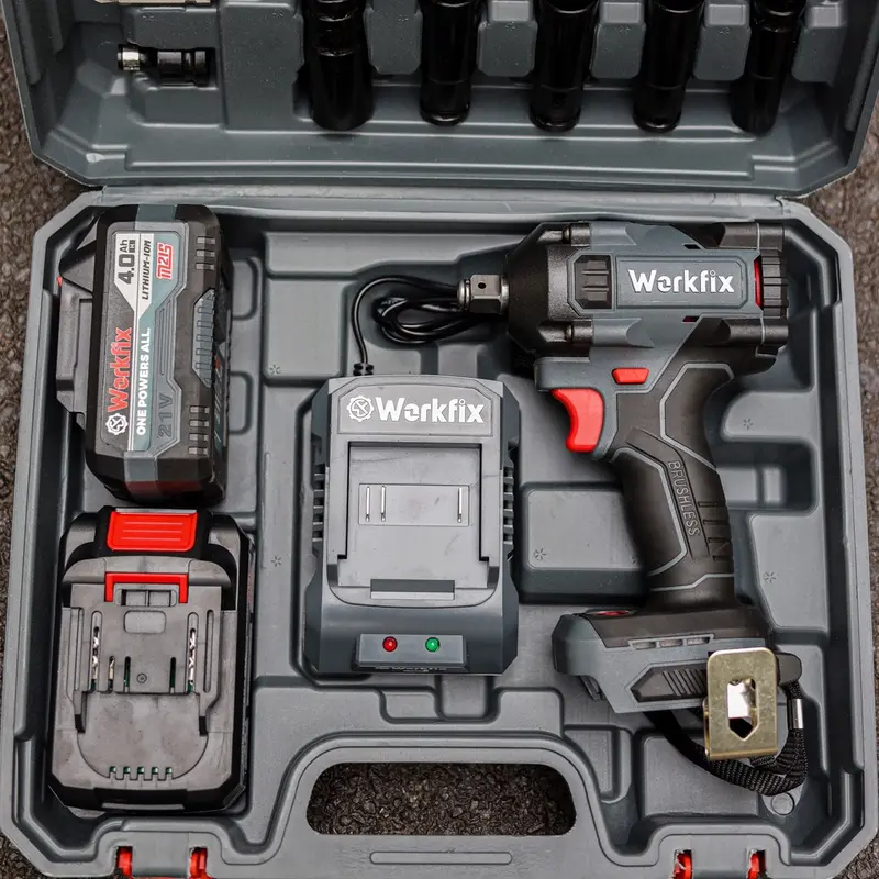 Máy siết bulong workfix -HM-IW 450n cordless động cơ không than tặng kèm phụ kiện 1