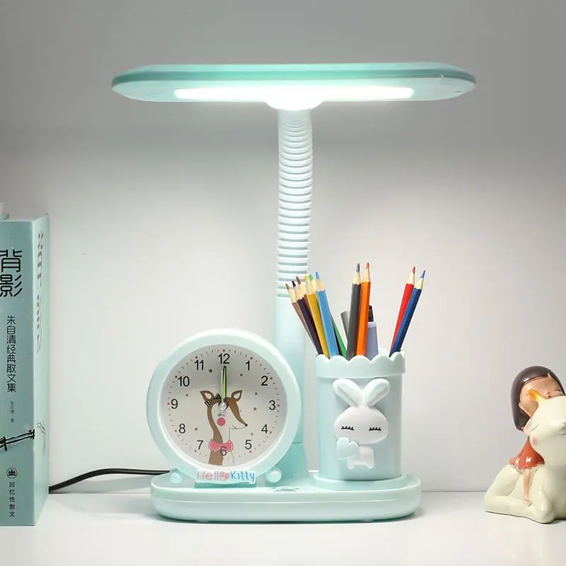 Đèn Bàn Học Bảo Vệ Mắt, Đèn LED, Thích Hợp Cho Học Sinh Tiểu Học Học, Phòng Ngủ, Đồng Hồ Hoạt Hình Dễ Thương, Đèn Bàn Cho Trẻ Em Ký Túc Xá, Năm Phát Hành 2025