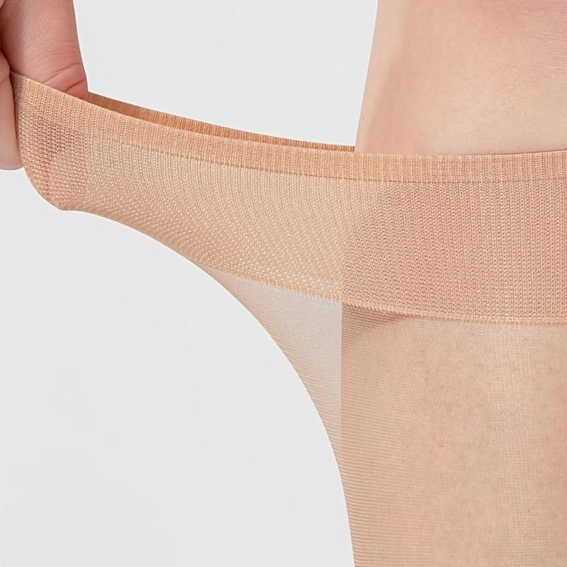Tất Nylon Siêu Mỏng, Độ Đàn Hồi Cao, Màu Trơn Thấm Hút Mồ Hôi, Chống dính, Dành Cho Nữ, Tất Dài, Thoáng Khí, Độ Đàn Hồi, Tất Vô Hình Thích Hợp Cho Mùa Thu, 1 Đôi 3