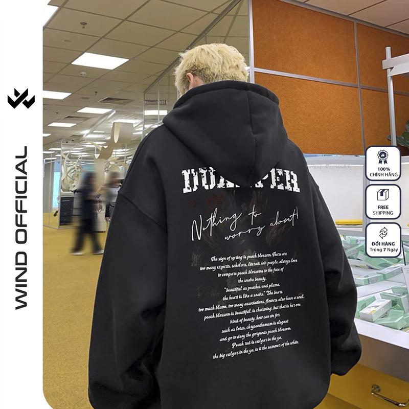  Áo hoodie form rộng WIND DUANPER Clothing Unisex thời trang nam nữ oversize Menswear Dài Tay Tay Dài 