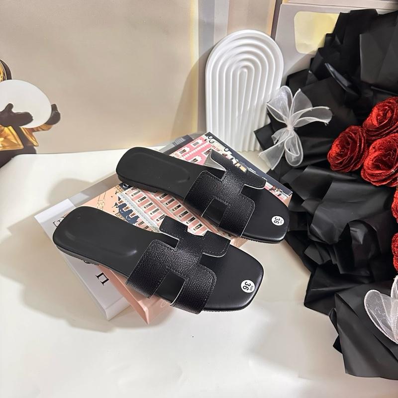 Dép nữ quai ngang - dép lê nữ quai HỜ ngang da lì 2 lớp nhiều màu DéP Shoes dép  h dép  hm