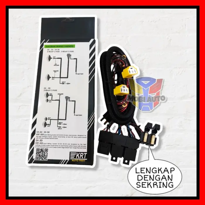 Kabel Relay Set BOSCH Lampu H4 Mobil - Varian 3 Relay 4