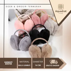 Earmuff Winter Kain Polos Penutup Telinga Musim Dingin Dewasa Aksesoris Ear Muffs Lipat Portable